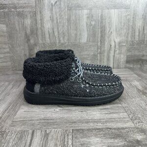 Hey Dude Wendy Fold Kids size 12 Brushed Cozy Slip On Shoes